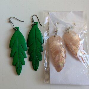 Earrings - 2 different pairs of Leaf Shapes